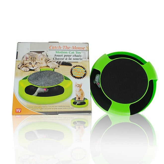 Articoli per animali domestici Gatto in plastica Catch the Mouse Giradischi interattivo Giocattoli per animali domestici, Turntable Pet Toys