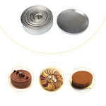 12 pezzi/set strumenti per la cottura di ciambelle e mousse per stampi da taglio a forma rotonda in acciaio inossidabile, Round Shape(12 PCS / Set)