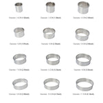 12 pezzi/set strumenti per la cottura di ciambelle e mousse per stampi da taglio a forma rotonda in acciaio inossidabile, Round Shape(12 PCS / Set)