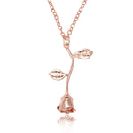 Collana a catena con gioielli con pendente a forma di fiore di rosa, regalo di San Valentino, 2 pezzi, lunghezza catena: 45 cm