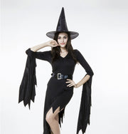 Gonna lunga irregolare nera Uscita Costume di Halloween Cosplay Spettacolo Abito da stregoneria, M, Petto: 88 cm, Vita: 72 cm, Lunghezza gonna: 108 cm, Long Skirt Exit Chest: 88cm
