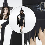 Gonna lunga irregolare nera Uscita Costume di Halloween Cosplay Spettacolo Abito da stregoneria, M, Petto: 88 cm, Vita: 72 cm, Lunghezza gonna: 108 cm, Long Skirt Exit Chest: 88cm