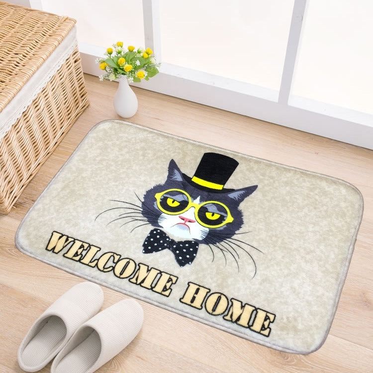 Zerbino antiscivolo flanella 50x80 cm modello gatto e cane