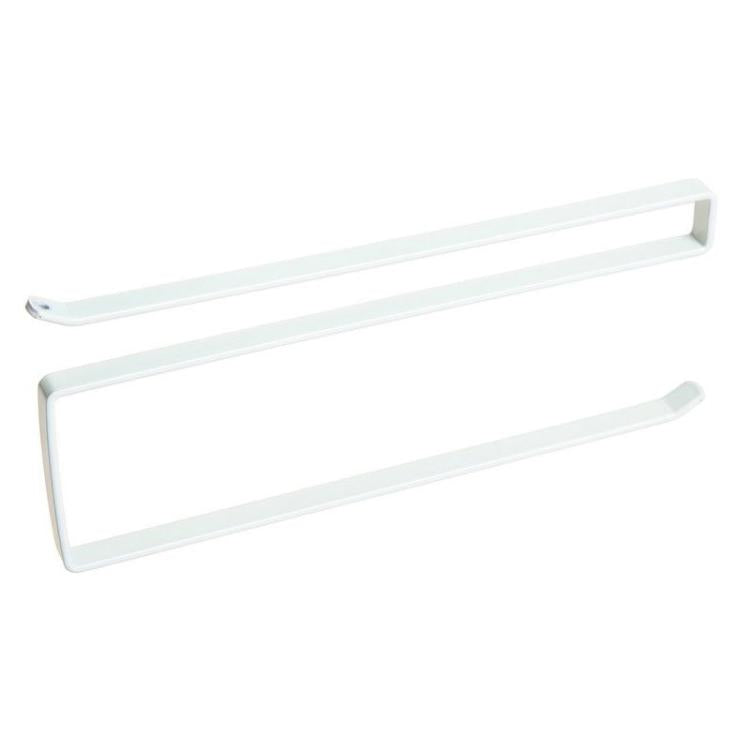 Portarotolo carta igienica da cucina in metallo bianco 26x10,8x1