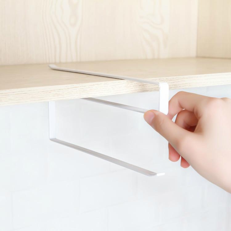 Portarotolo carta igienica da cucina in metallo bianco 26x10,8x1