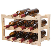 Espositore per vino pieghevole da 12 bottiglie in legno massello Portabottiglie multistrato, dimensioni: 46x24x28 cm, Multi-layer Wine Rack