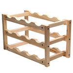 Espositore vino pieghevole in legno per 12 bottiglie 46x24x28 cm