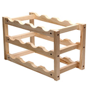 Espositore per vino pieghevole da 12 bottiglie in legno massello Portabottiglie multistrato, dimensioni: 46x24x28 cm, Multi-layer Wine Rack