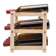 Espositore per vino pieghevole da 12 bottiglie in legno massello Portabottiglie multistrato, dimensioni: 46x24x28 cm, Multi-layer Wine Rack