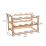 Espositore vino pieghevole in legno per 12 bottiglie 46x24x28 cm
