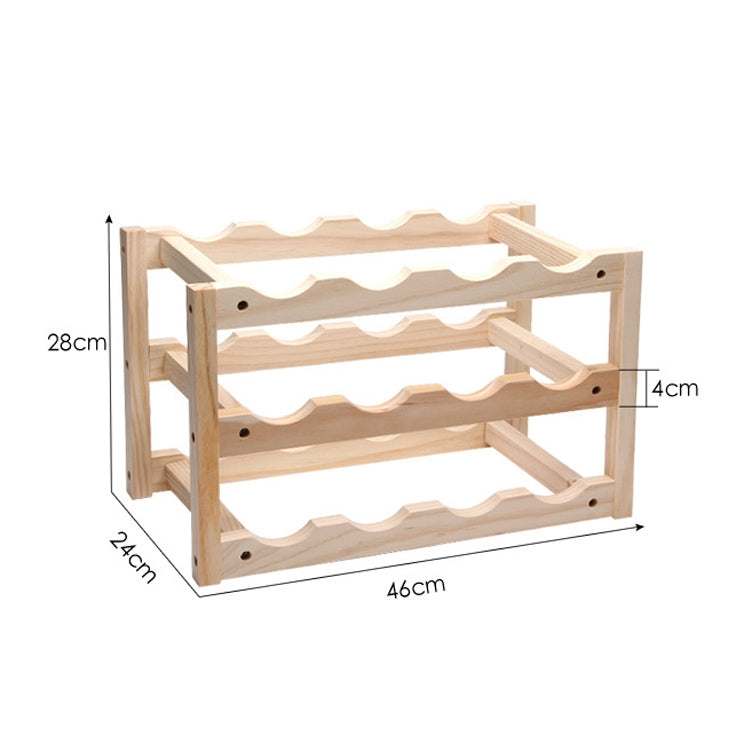 Espositore vino pieghevole in legno per 12 bottiglie 46x24x28 cm