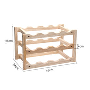 Espositore per vino pieghevole da 12 bottiglie in legno massello Portabottiglie multistrato, dimensioni: 46x24x28 cm, Multi-layer Wine Rack