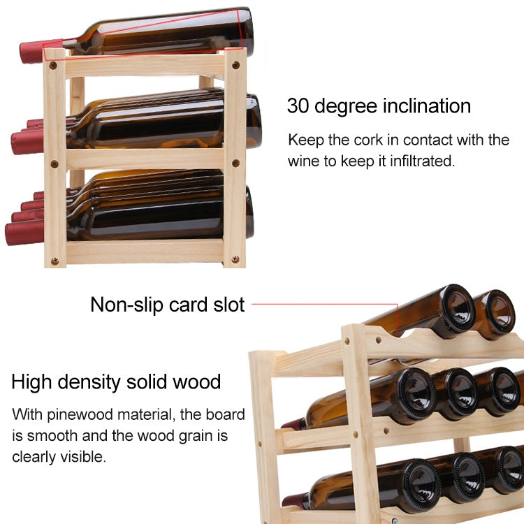 Espositore vino pieghevole in legno per 12 bottiglie 46x24x28 cm