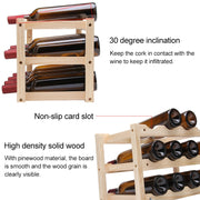 Espositore per vino pieghevole da 12 bottiglie in legno massello Portabottiglie multistrato, dimensioni: 46x24x28 cm, Multi-layer Wine Rack