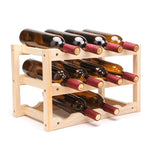 Espositore vino pieghevole in legno per 12 bottiglie 46x24x28 cm