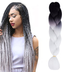 Parrucche a treccia individuali con sfumatura di colore alla moda, trecce grandi in fibra chimica, lunghezza: 60 cm (18 blu navy + azzurro cielo), 01, 02, 03, 06, 08, 15, 16, 17, 18, 26, 27, 28, 29, 54, 59