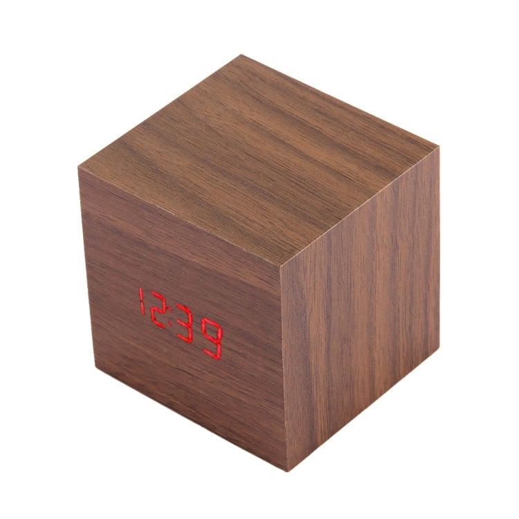 Orologio da tavolo in legno con display digitale a LED, sveglia con display di ora, data e temperatura, Wood Clock