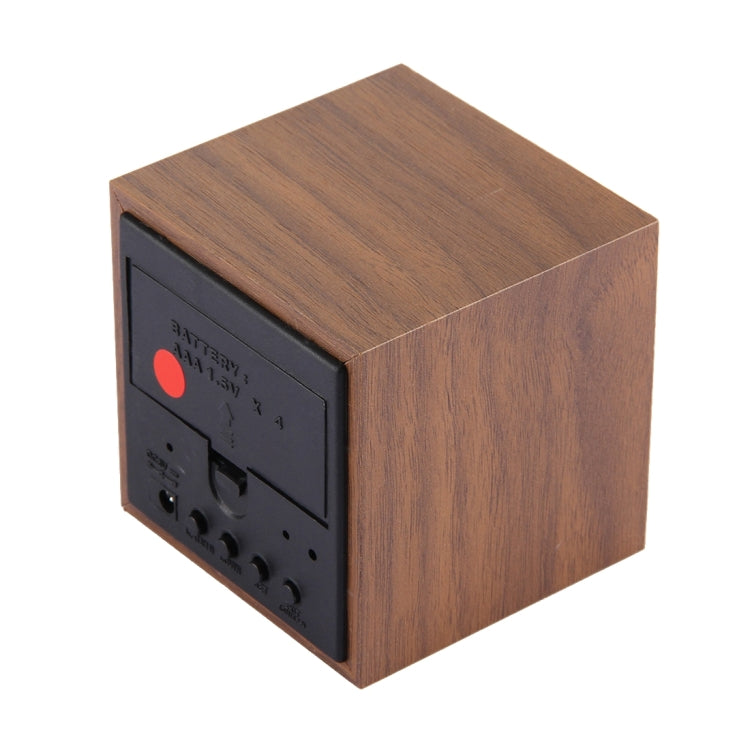 Orologio da tavolo in legno con display digitale a LED, sveglia con display di ora, data e temperatura, Wood Clock