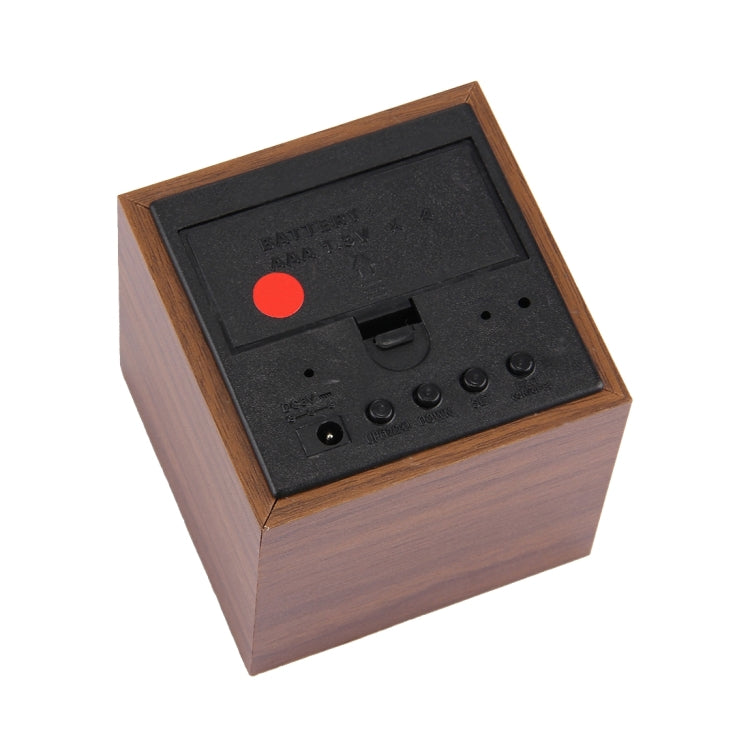 Orologio da tavolo in legno con display digitale a LED, sveglia con display di ora, data e temperatura, Wood Clock