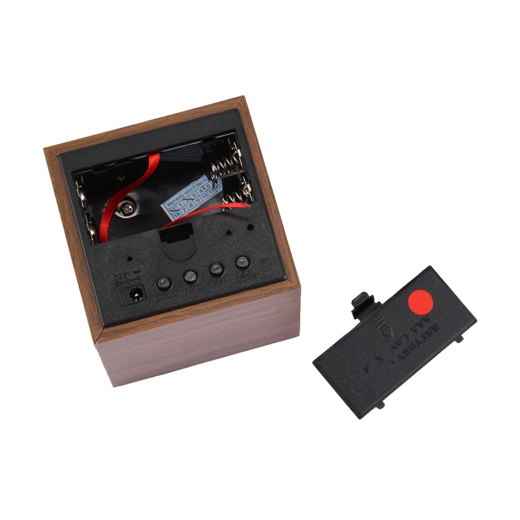 Orologio da tavolo in legno con display digitale a LED, sveglia con display di ora, data e temperatura, Wood Clock