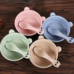 Balcherlam Baby Wheat Stalk Materials Ciotole + Kit cucchiaio, consegna colore casuale, Bowls + Spoon Kit