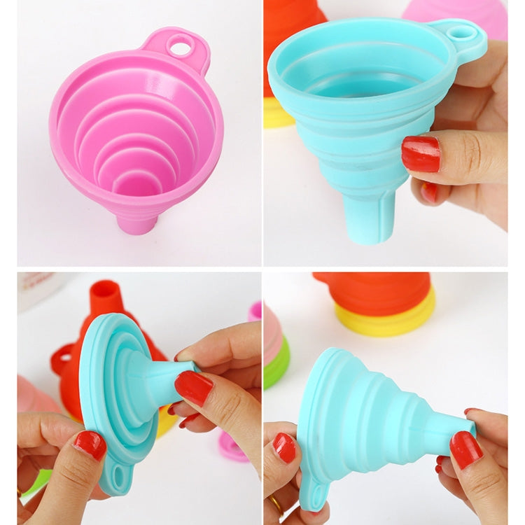 Mini imbuto telescopico pieghevole in silicone. Consegna casuale dei colori, Random Color Delivery