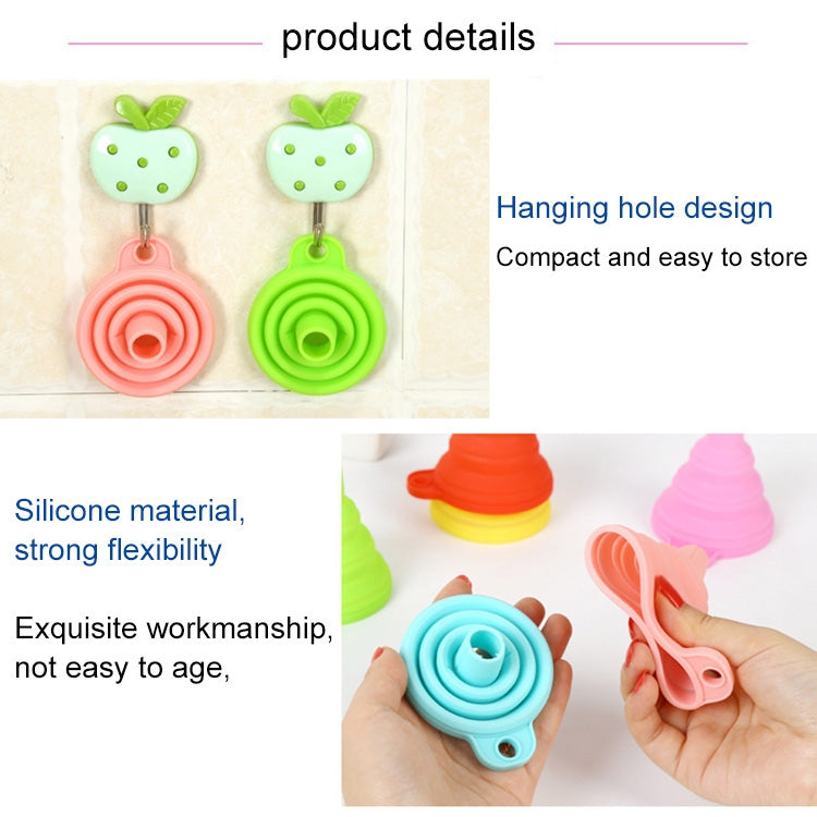 Mini imbuto telescopico pieghevole in silicone. Consegna casuale dei colori, Random Color Delivery