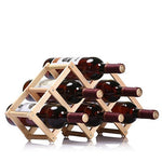 Portabottiglie pieghevole per 6 bottiglie Portabottiglie pieghevole Portabottiglie in legno Espositore da bar da cucina, 6 Bottles