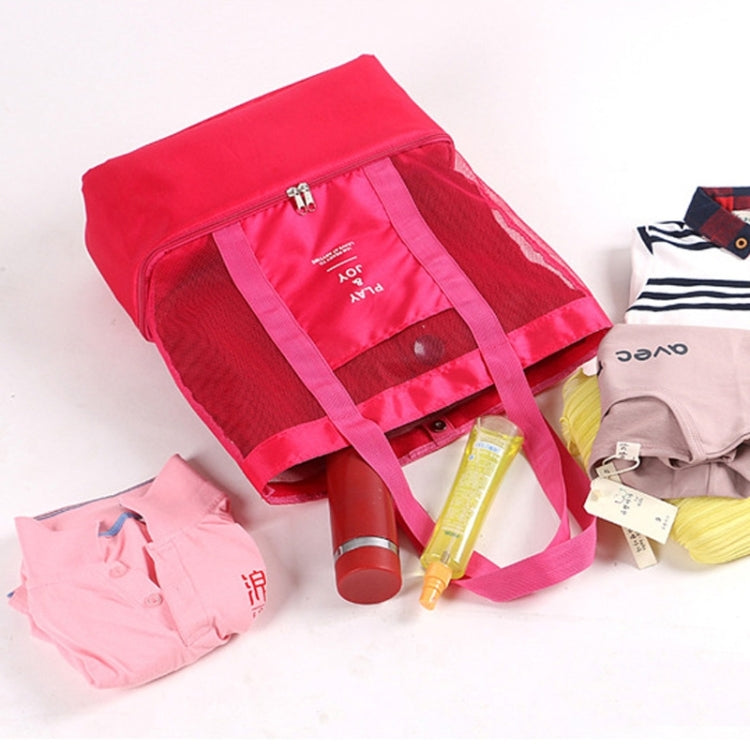 Borsa a tracolla portatile da picnic in spiaggia con borsone sportivo in rete a doppio strato, Double Layer Handbag(Black), Double Layer Handbag(Green), Double Layer Handbag(Blue), Double Layer Handbag(Red)