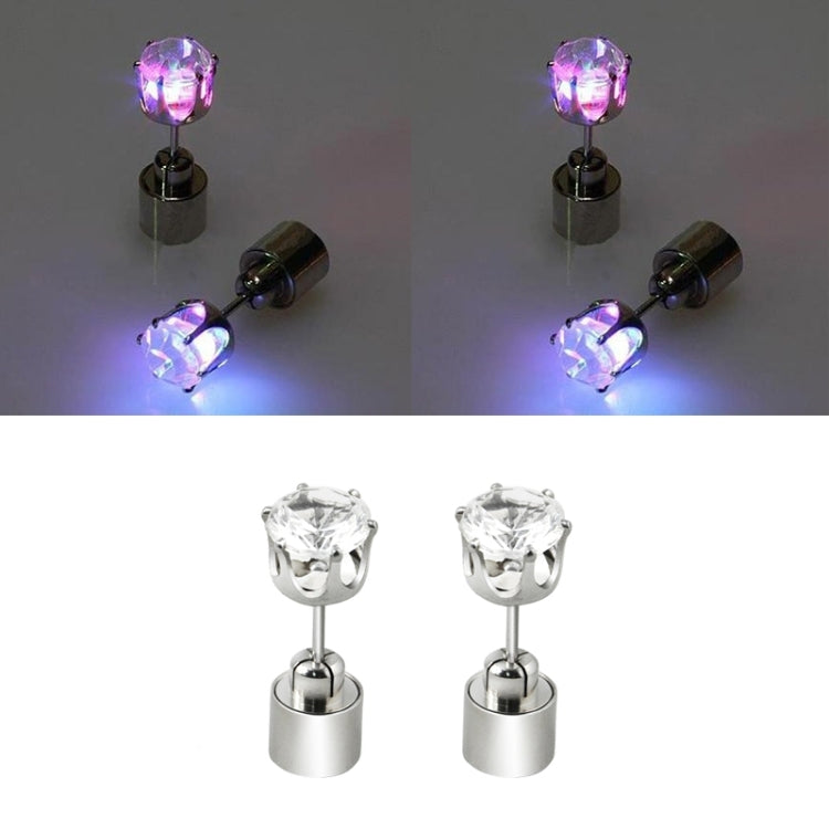 1 paio di orecchini alla moda a LED che illuminano l'orecchino con diamante, Diamond