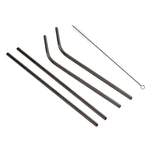 Kit di cannucce riutilizzabili in acciaio inossidabile da 4 pezzi + kit di spazzole per la pulizia, 215 * 6 mm, 215*6mm (Combination)