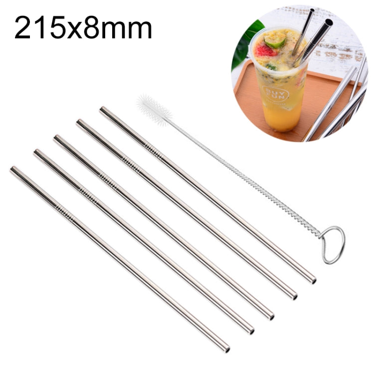 Kit 5 cannucce dritte in acciaio inox 304 con spazzola