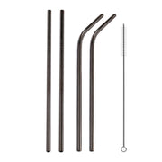Kit di cannucce riutilizzabili in acciaio inossidabile da 4 pezzi + kit di spazzole per la pulizia, 215 * 8 mm, 215*8mm (Combination)