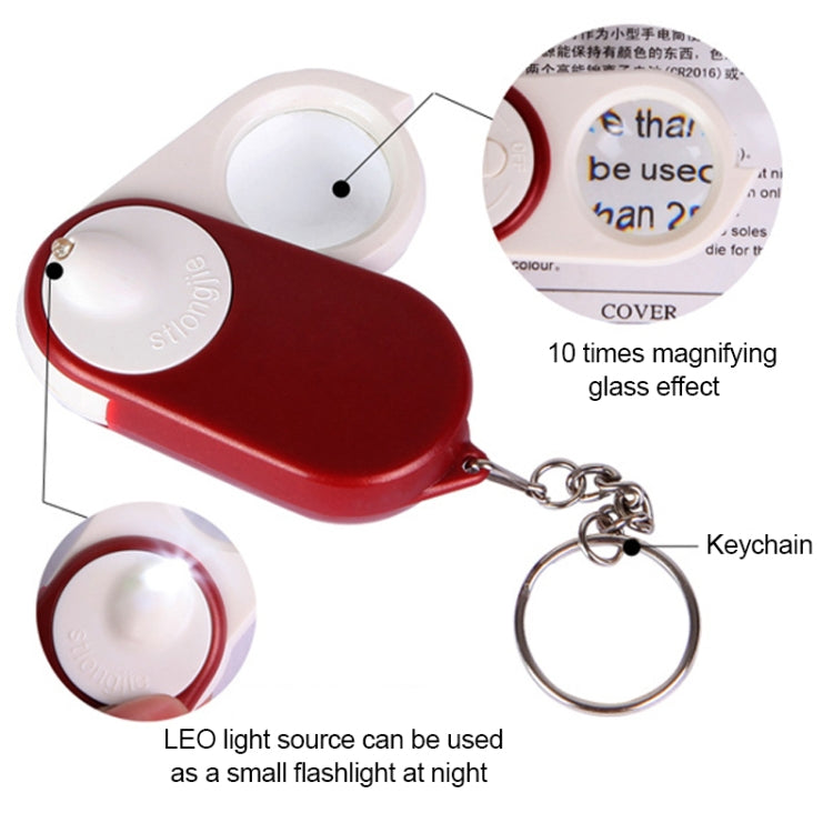 BEST BST-J106 10X Pocket Magnifying Glass with LED Light, Random Color Delivery, J106 Magnifier