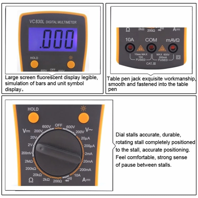 BEST-VC830L Multimetro digitale tascabile per strumenti di riparazione professionale