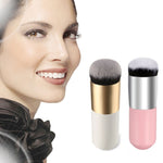 Manico corto in legno Testa tonda grande Buffer Pennelli per trucco in polvere per fondotinta Pennello rotondo grassoccio Strumenti per trucco BB Cream, Large Round Head  Pink, Large Round Head  White