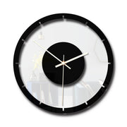 TM011 Orologio da parete muto in acrilico trasparente con quadrante rotondo in legno, TM011 A