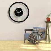 TM011 Orologio da parete muto in acrilico trasparente con quadrante rotondo in legno, TM011 A