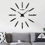 Decorazioni per la casa della camera da letto Grande orologio adesivo da parete fai-da-te con specchio 3D, dimensioni: 100 * 100 cm, 3M003 (Black), 3M003 (Silver)
