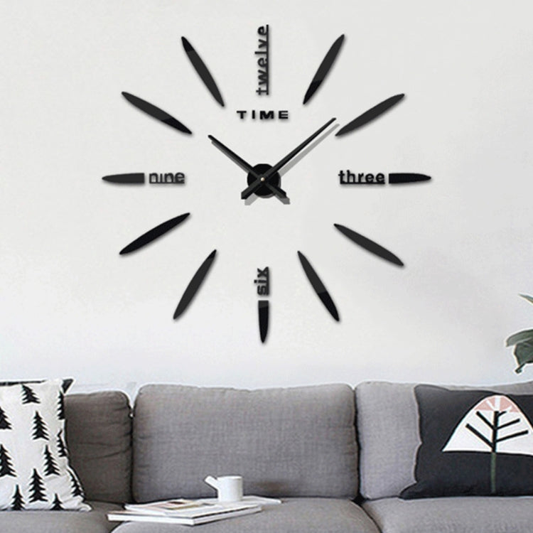 Decorazioni per la casa della camera da letto Grande orologio adesivo da parete fai-da-te con specchio 3D, dimensioni: 100 * 100 cm, 3M003 (Black), 3M003 (Silver)