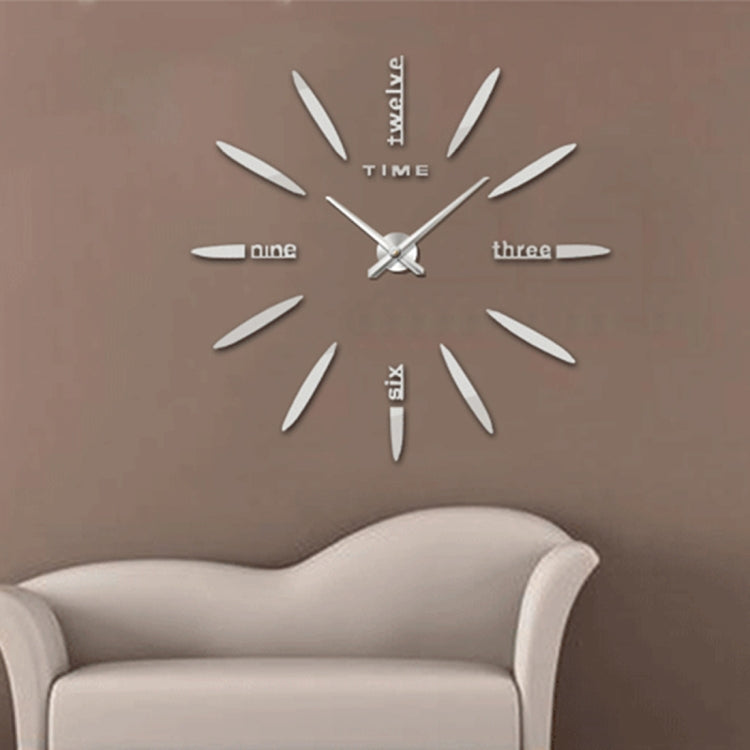 Decorazioni per la casa della camera da letto Grande orologio adesivo da parete fai-da-te con specchio 3D, dimensioni: 100 * 100 cm, 3M003 (Black), 3M003 (Silver)