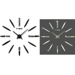 Decorazioni per la casa della camera da letto Grande orologio adesivo da parete fai-da-te con specchio 3D, dimensioni: 100 * 100 cm, 3M003 (Black), 3M003 (Silver)