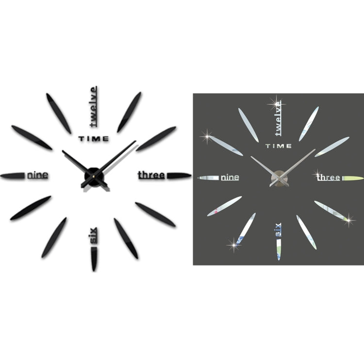 Decorazioni per la casa della camera da letto Grande orologio adesivo da parete fai-da-te con specchio 3D, dimensioni: 100 * 100 cm, 3M003 (Black), 3M003 (Silver)