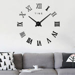 Camera da letto Decorazione domestica Numero romano senza cornice Grande adesivo da parete fai da te Orologio muto, dimensioni: 100 * 100 cm, M011 (Black), M011 (Gold), M011 (Silver)