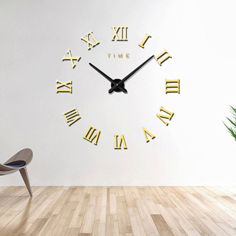 Camera da letto Decorazione domestica Numero romano senza cornice Grande adesivo da parete fai da te Orologio muto, dimensioni: 100 * 100 cm, M011 (Black), M011 (Gold), M011 (Silver)