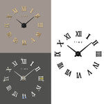 Camera da letto Decorazione domestica Numero romano senza cornice Grande adesivo da parete fai da te Orologio muto, dimensioni: 100 * 100 cm, M011 (Black), M011 (Gold), M011 (Silver)