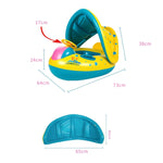 Anello gonfiabile per barche con parasole per seggiolino di sicurezza per nuoto, dimensioni gonfiate: 72 cm x 65 cm x 58 cm, Seat Boat