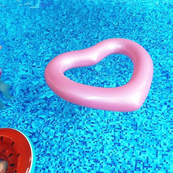 Anello per piscina galleggiante di sicurezza galleggiante a forma di cuore d'amore, dimensioni gonfiate: 120 cm x 100 cm, Love Heart Pink, Love Heart Red