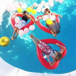 Anello per piscina galleggiante di sicurezza galleggiante a forma di cuore d'amore, dimensioni gonfiate: 120 cm x 100 cm, Love Heart Pink, Love Heart Red