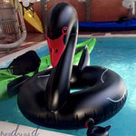 Anello gonfiabile galleggiante per piscina di sicurezza a forma di cigno, dimensioni gonfiate: 120 cm, 110cm Swan Black, 110cm Swan White